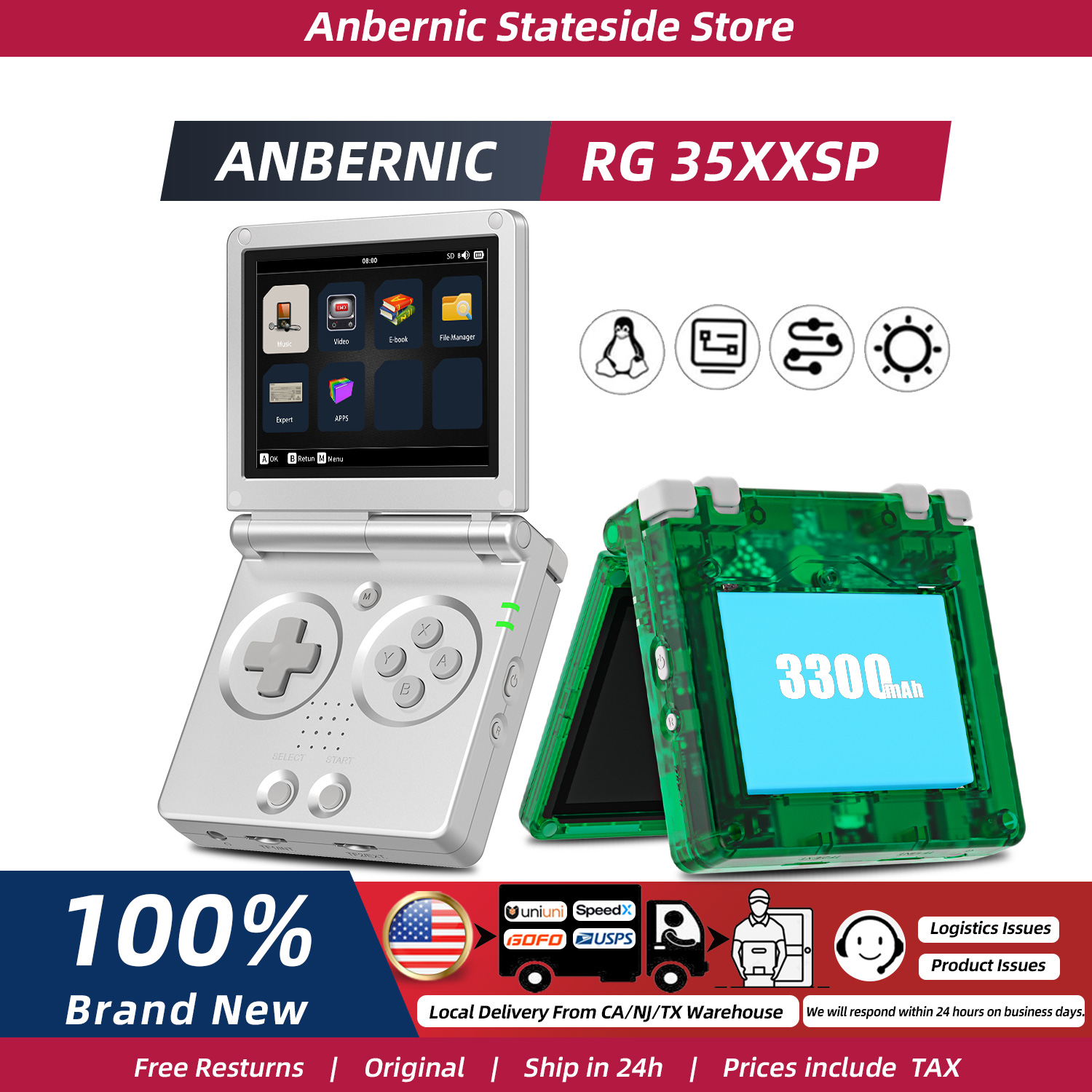 Gaming Console 5 Year Old - ANBERNIC RG35XXSP Flip, console di gioco